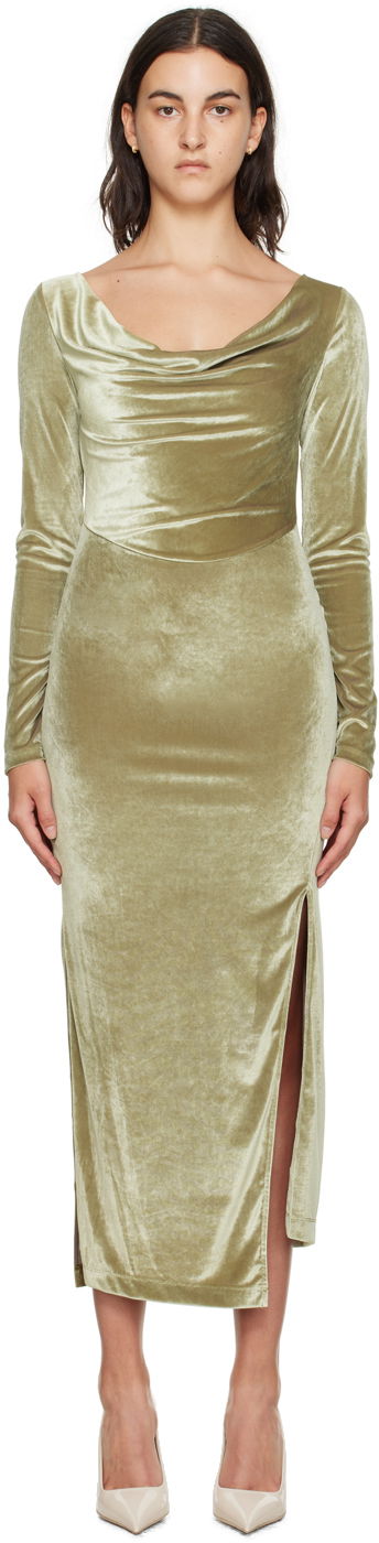 Klä Helmut Lang Helmut Lang Asymmetrical Maxi Dress Grön | N07HW601