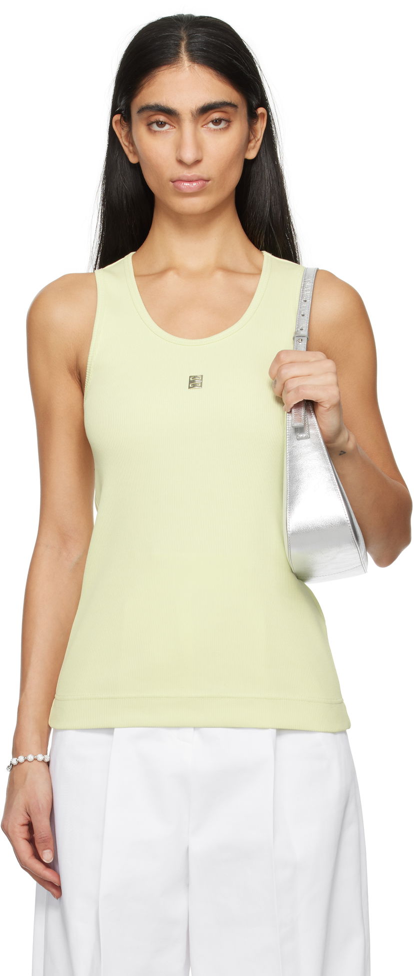 Linne Givenchy Ribbed Tank Top Grön | BW70CH3YHY330