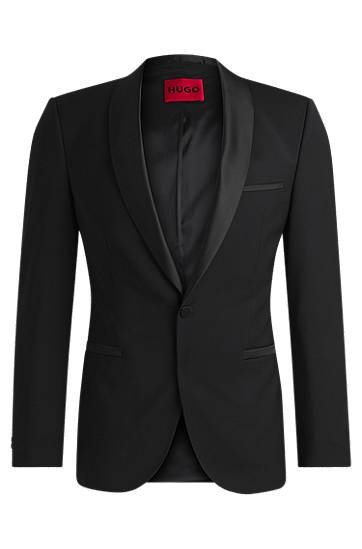 Jacka BOSS HUGO Extra-Slim-Fit Tuxedo Jacket Svart | 50476333