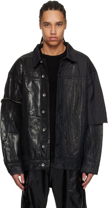 Jacka Rick Owens Rick Owens DRKSHDW Hollywood Jumbo Worker Denim Jacket Svart | DU01E3761 COMW1, 0