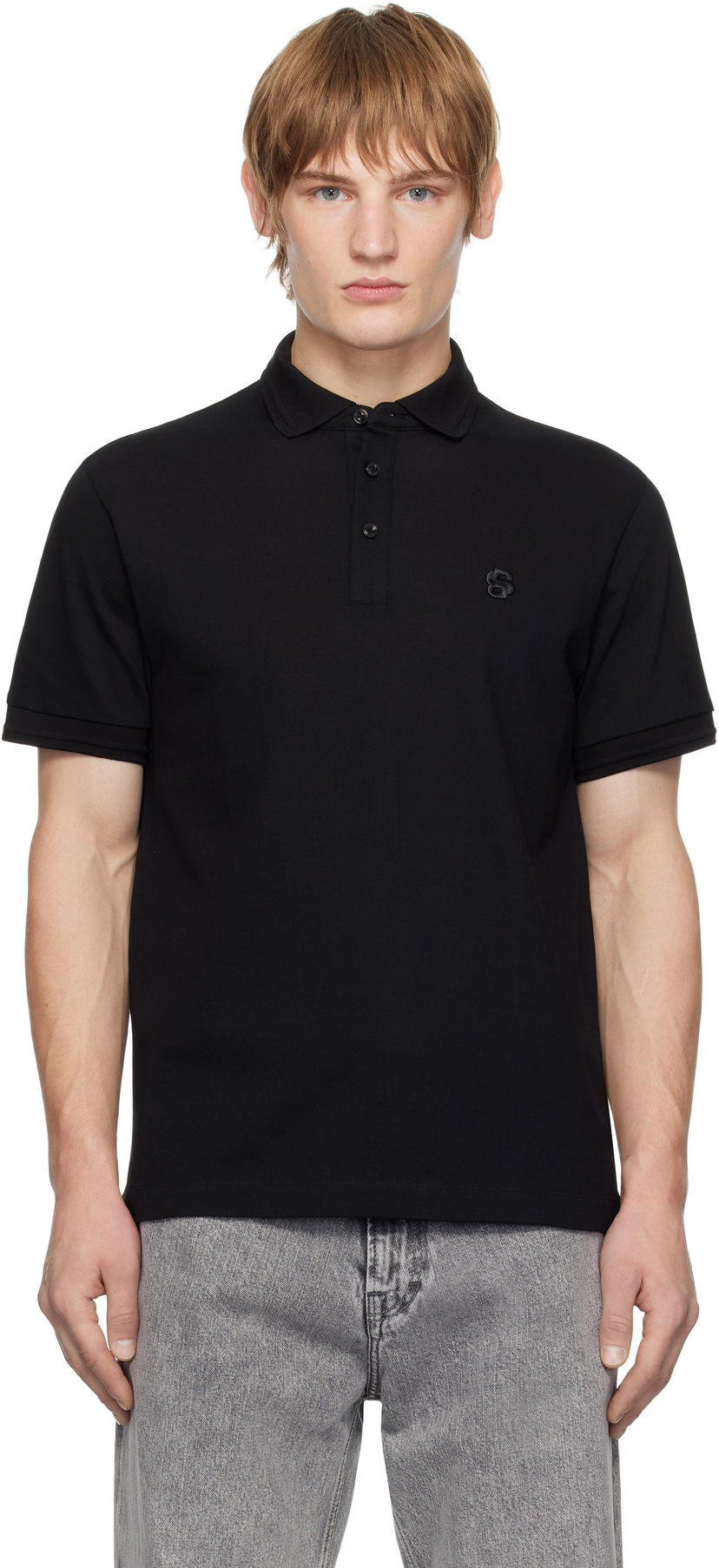 Polotröja BOSS Monogram Polo Shirt Svart | 50533355