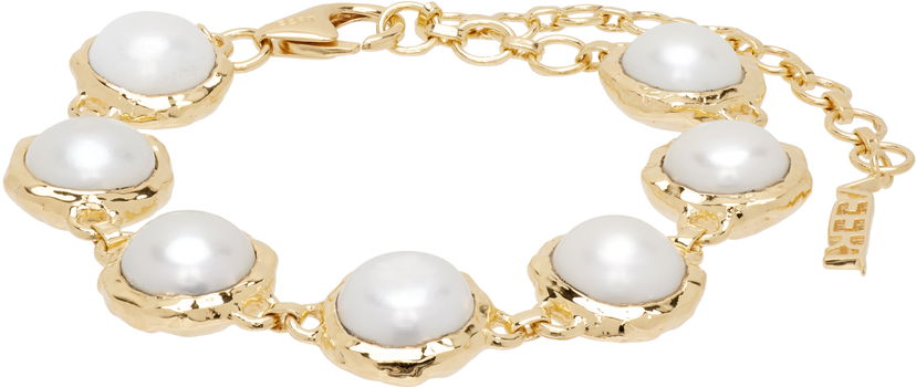 Armband VEERT VEERT The Pearl Circle Gold-Tone Pearl Bracelet Metallisk | JL0022BYG