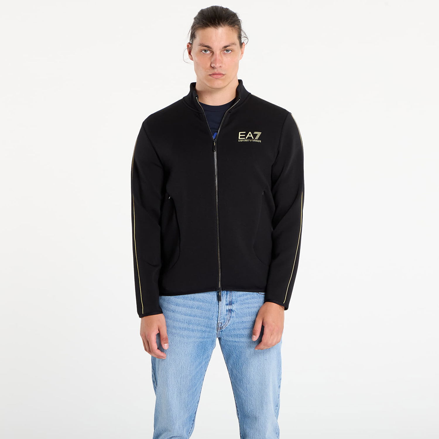 Sweatshirt Emporio Armani EA7 Emporio Armani Train Gold Label Zip-Up Sweatshirt Svart | 7M000670AF14146UC001, 0