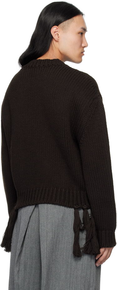 Sweater HED MAYNER Hed Mayner Knit Crewneck Sweater with Tassels Brun | HMMB75099A-HB619, 2