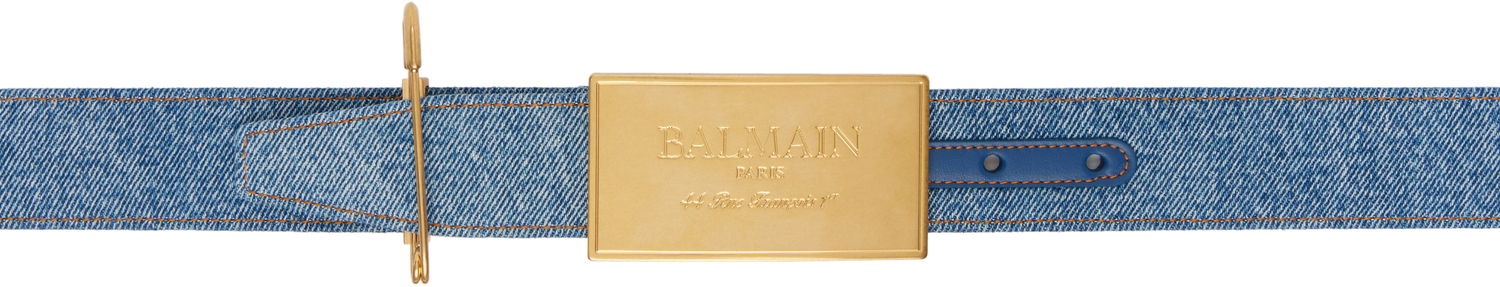 Bälten Balmain Balmain Denim Safety Pin Belt Blå | EN1WJ167TDTW, 0