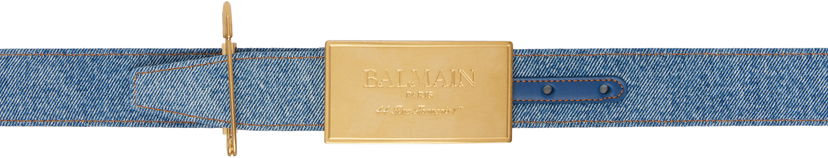 Bälten Balmain Balmain Denim Safety Pin Belt Blå | EN1WJ167TDTW