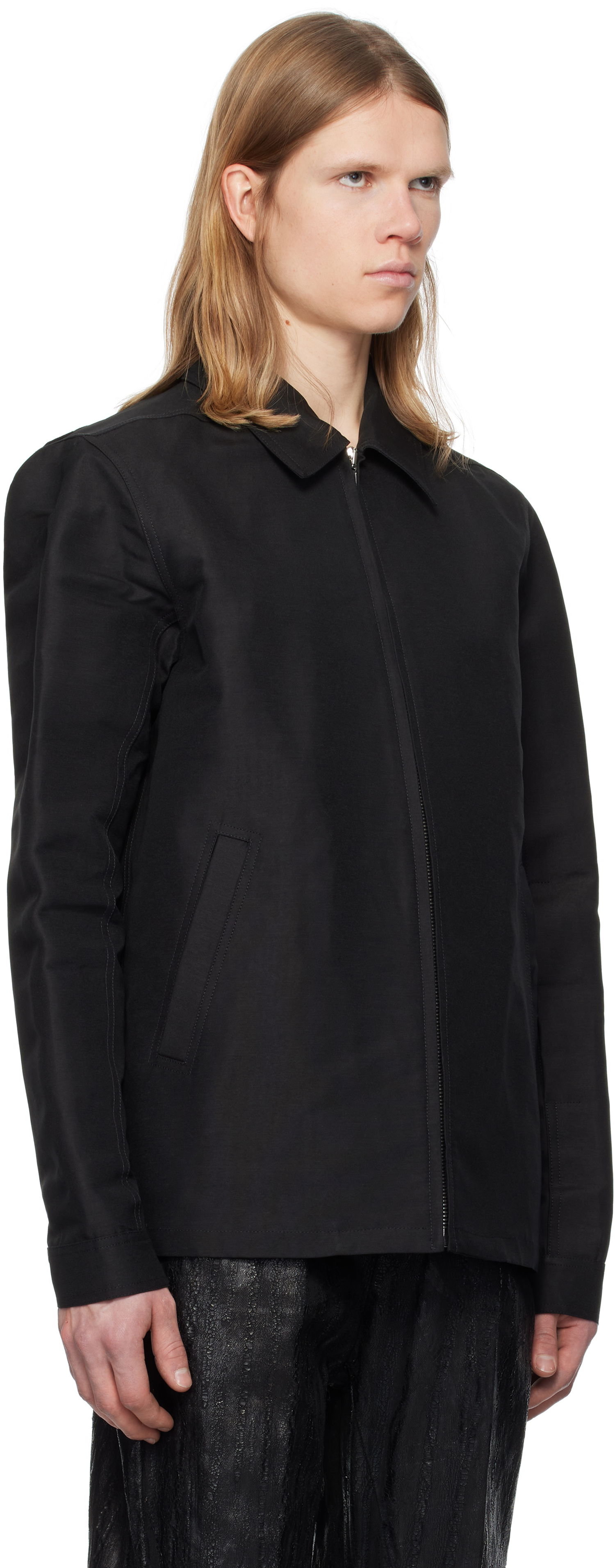 Jacka Rick Owens Rick Owens Hollywood Heavy Brad Jacket Svart | RU01E5764 FH, 1