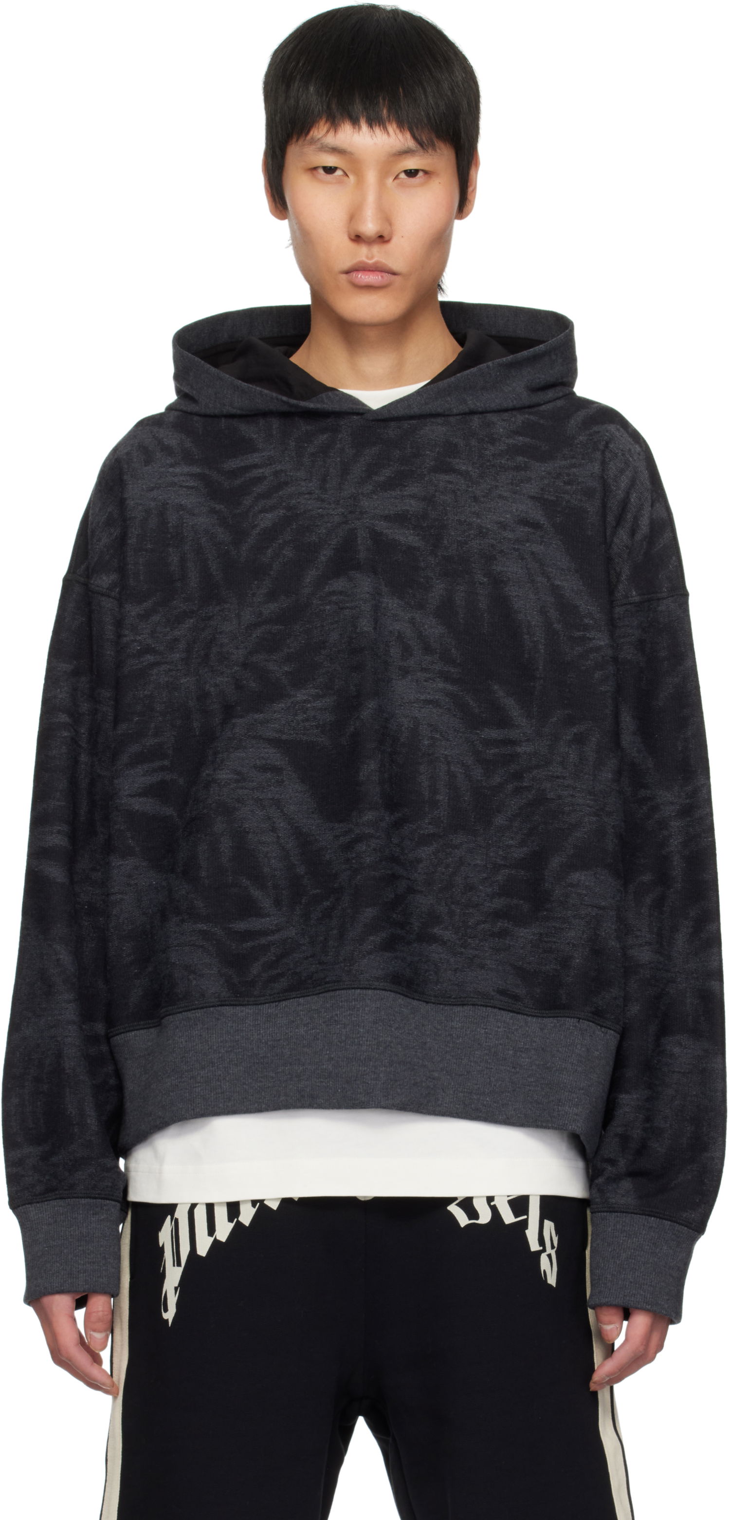 Sweatshirt Palm Angels Palm Angels Palms Hoodie Svart | PMBB169S25FAB0011009, 0