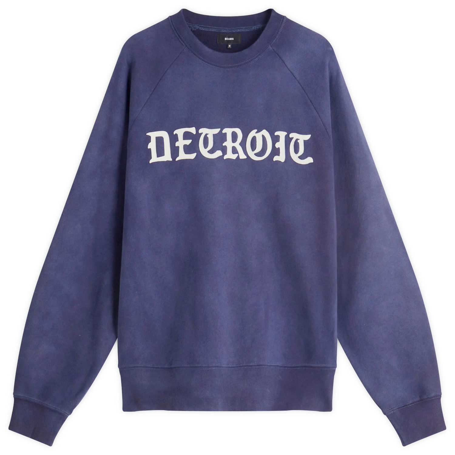 Sweatshirt BEAMS Faded Print Raglan Sweatshirt Blå | 1113-1280-146-79, 1