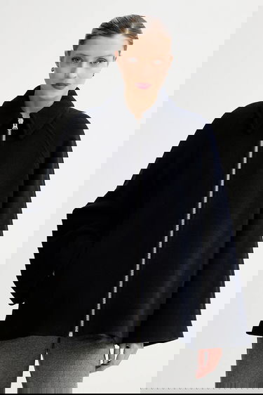 Jacka Samsoe Samsoe ALMA Wool Cape Jacket Mörkblå | F23300184, 3