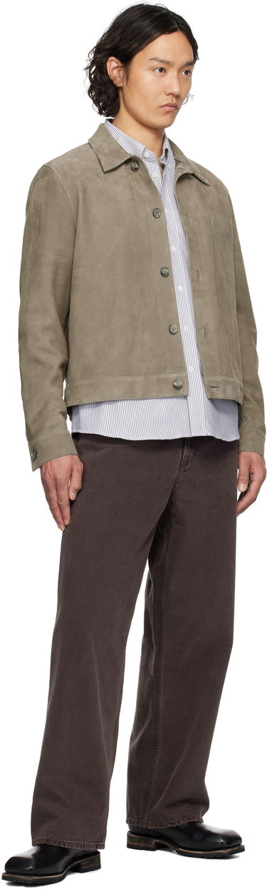 Jacka AMI AMI Paris Buttoned Suede Jacket Grå | HJK243.LH0054, 3