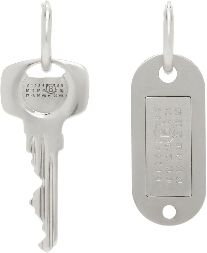 Nyckelringar Maison Margiela MM6 Maison Margiela Key and Number Tag Earrings Metallisk | SM6VG0090 P7210