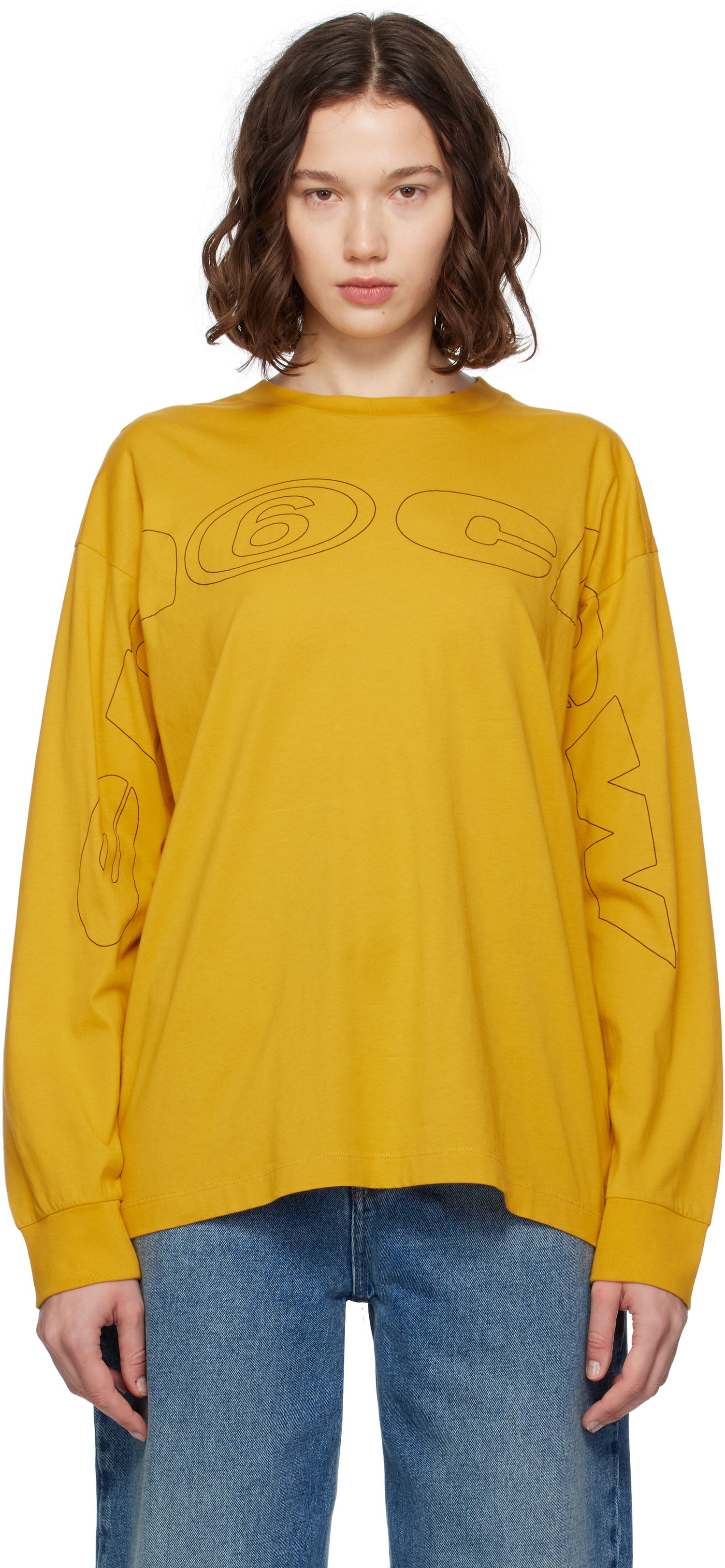 T-shirt Maison Margiela MM6 Maison Margiela Long Sleeve T-Shirt Gul | SH0NH0017 S24312, 0