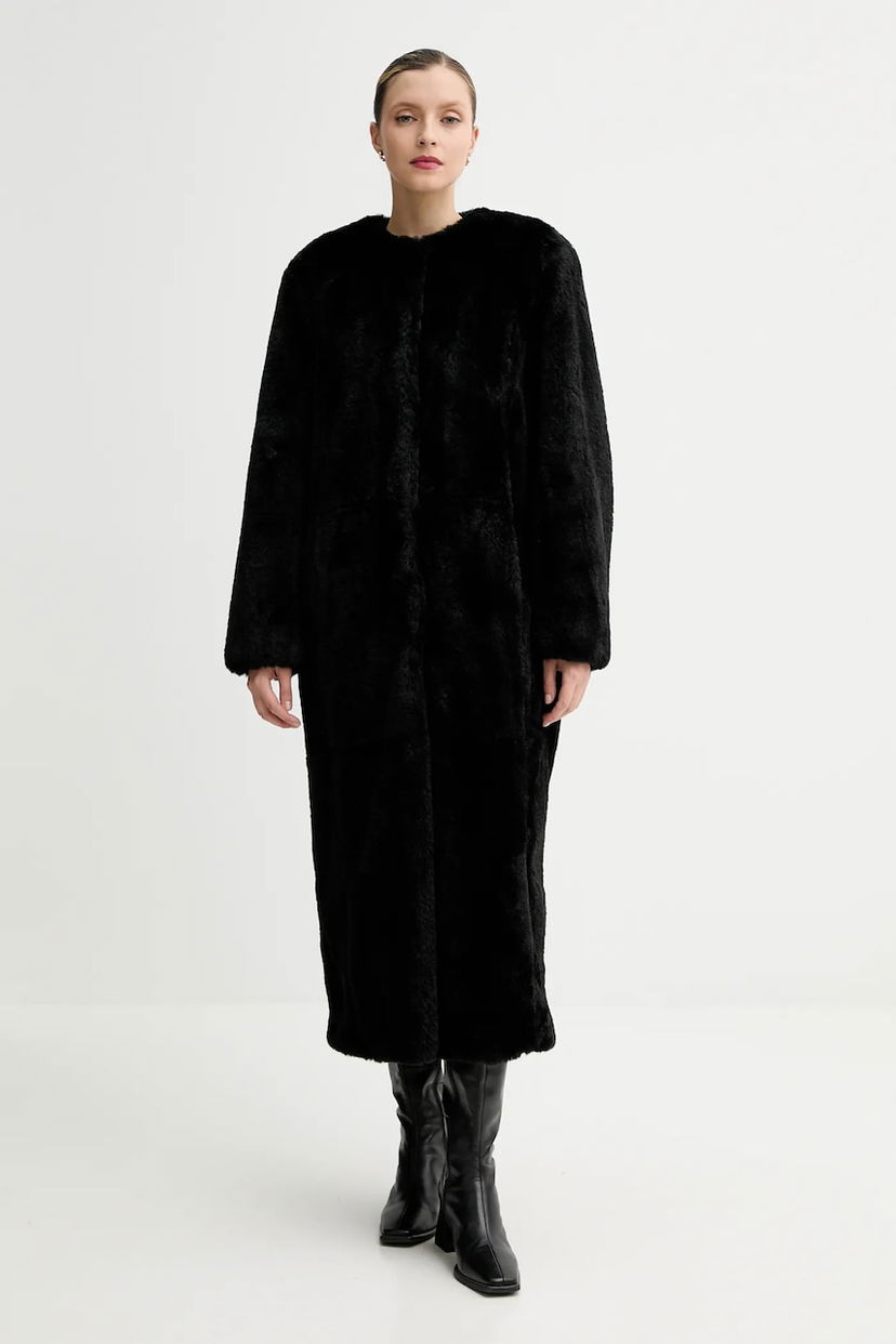 Rockar STAND STUDIO Long Faux Fur Coat Gracelyn Svart | 66578.9415