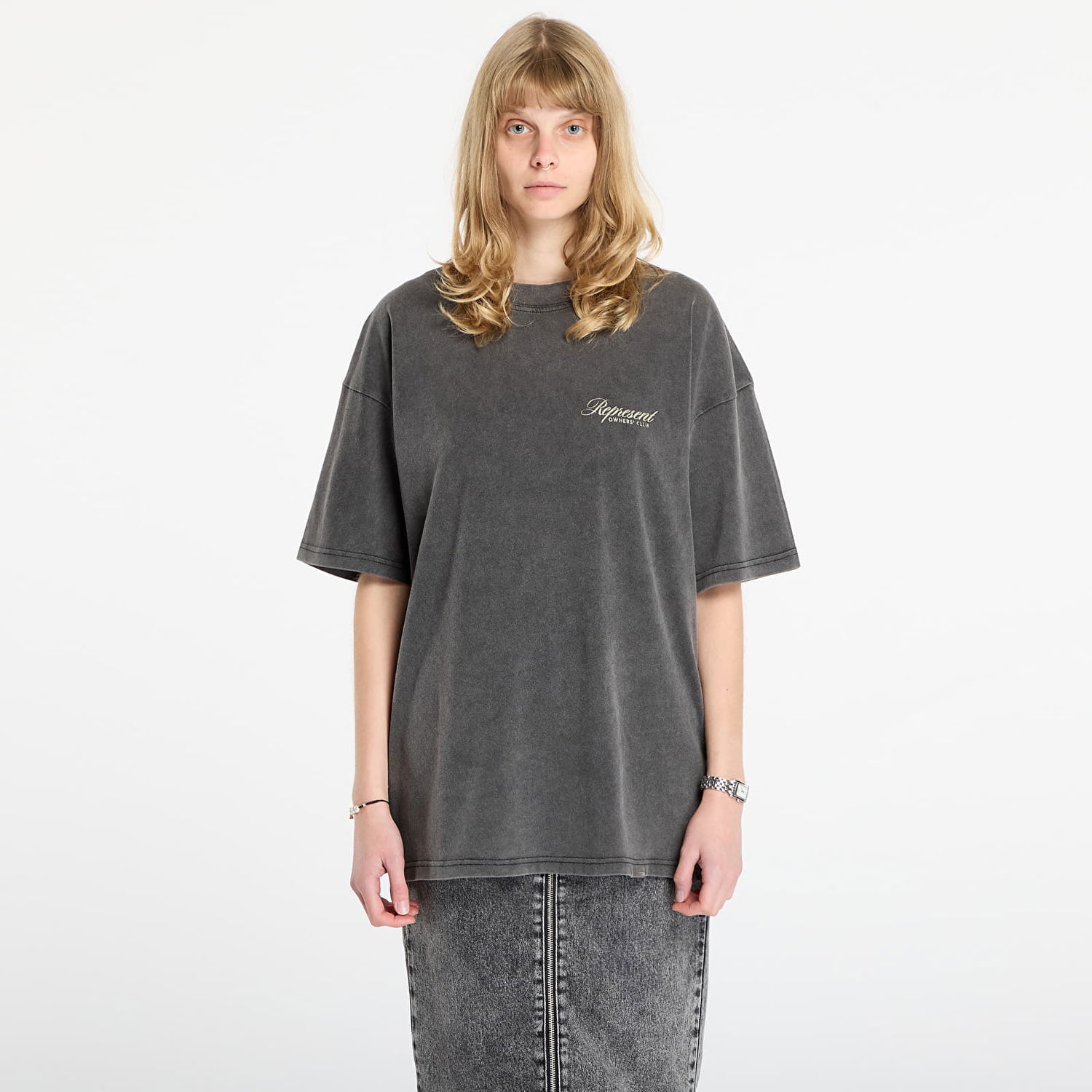 T-shirt Represent Clo Owners Club Script T-Shirt Grå | OCM41201-47, 0