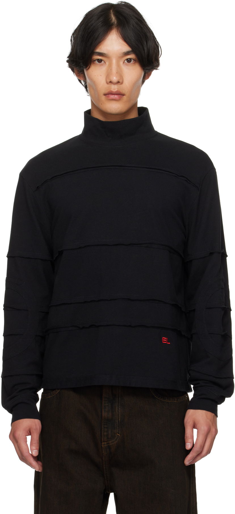 Sweater Eckhaus Latta Eckhaus Latta Striated Turtleneck Svart | 1413-EL-PF25-N