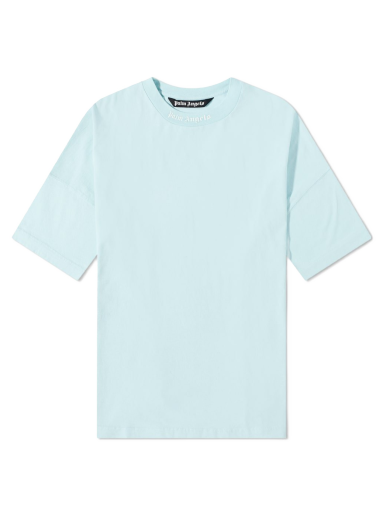T-shirt Palm Angels Oversized Mock Neck Logo Tee Turkos | PMAA002C99JER0064001