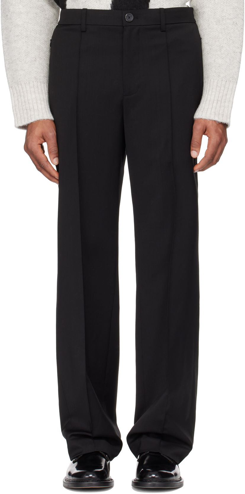 Byxor Helmut Lang Helmut Lang Relaxed Wool Trousers Svart | O09HM205