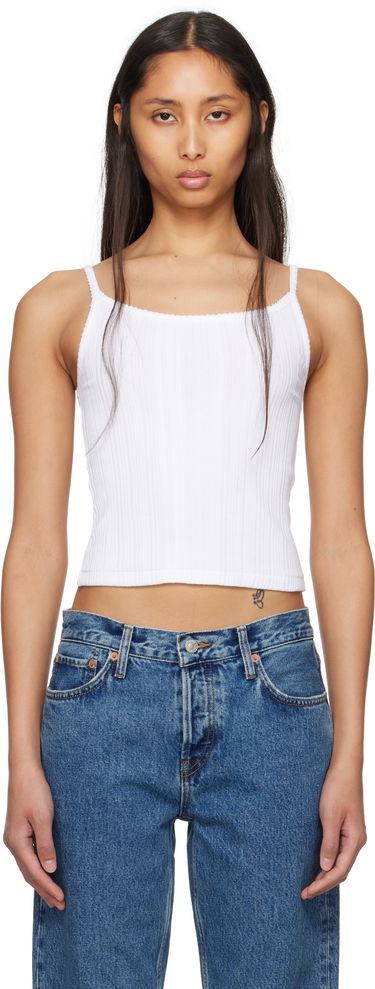 Linne RE/DONE Re/Done Hanes Edition Jolie Camisole Vit | 865-02WVGRBTK, 0