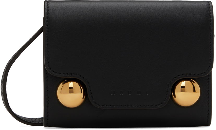 Plånbok Marni Black Coin Holder Wallet Svart | PFMO0113U0 P6948