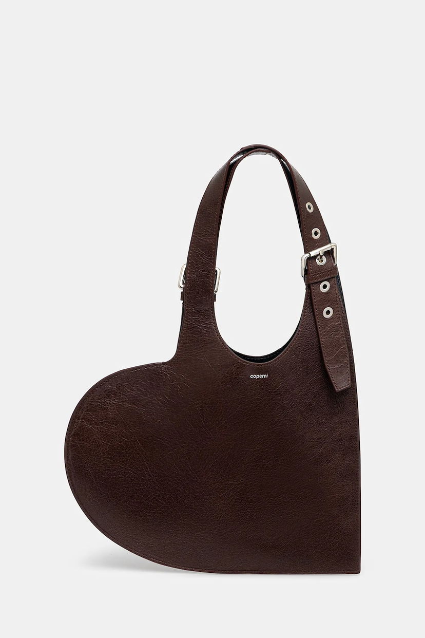 Tygpåse Coperni Belt Heart Tote Brun | COPBA112F6064