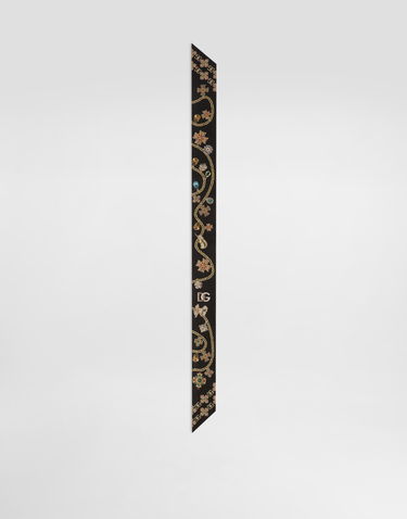 Halsduk Dolce & Gabbana Dolce & Gabbana Silk Twill Bandeau Svart | FS215AGDDAWHN5SB, 0