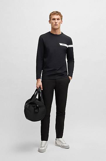 Sweater BOSS BOSS Stretch Cotton T-Shirt with Logo Svart | 50550300, 1