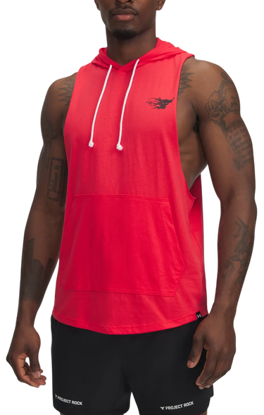 Linne Under Armour Project Rock Sleeveless Hoodie Röd | 1389947-989, 0