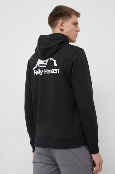 Sweatshirt Helly Hansen Back Logo Hoodie Svart | 53582, 1
