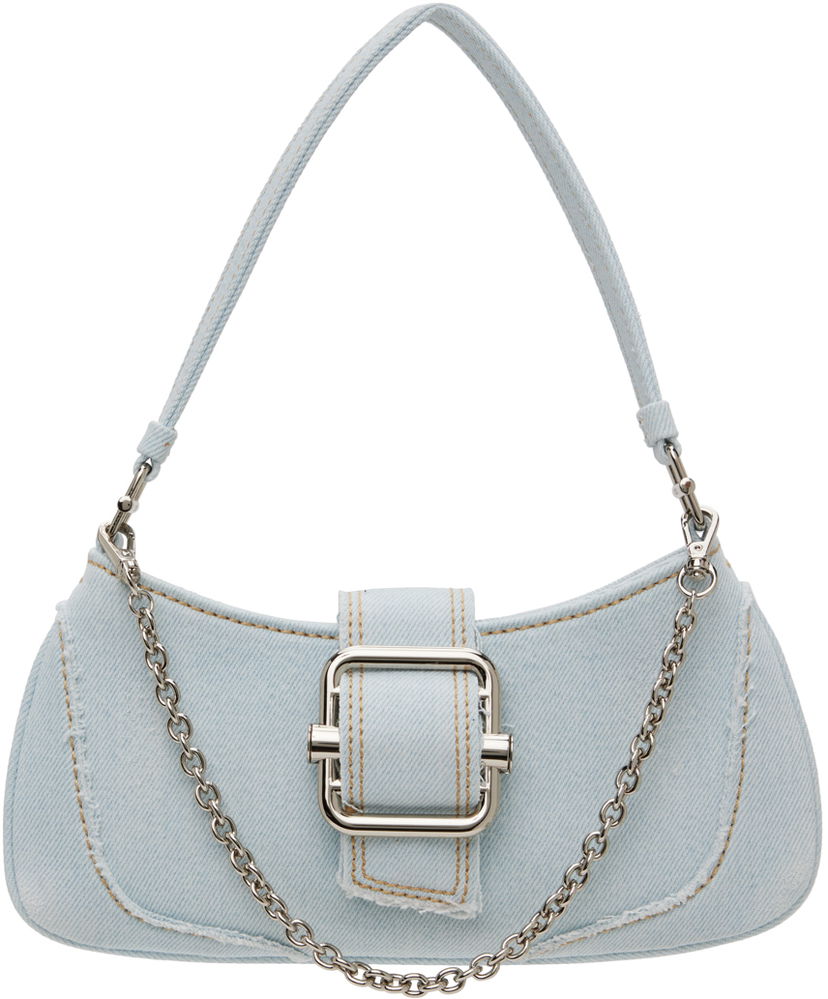 Handväska OSOI Small Denim Shoulder Bag With Chain Blå | 24SB050-01-03