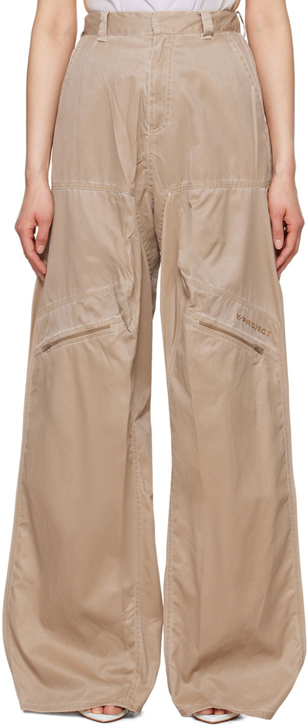 Byxor Y/PROJECT Pop-Up Trousers Beige | 203PA003, 0