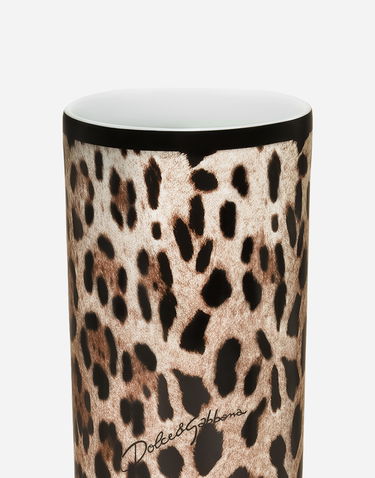 Heminredning Dolce & Gabbana Dolce & Gabbana Leopard Print Cylindrical Porcelain Vase Onesize Flerfärgad | TCC196TCAMWUL003, 2