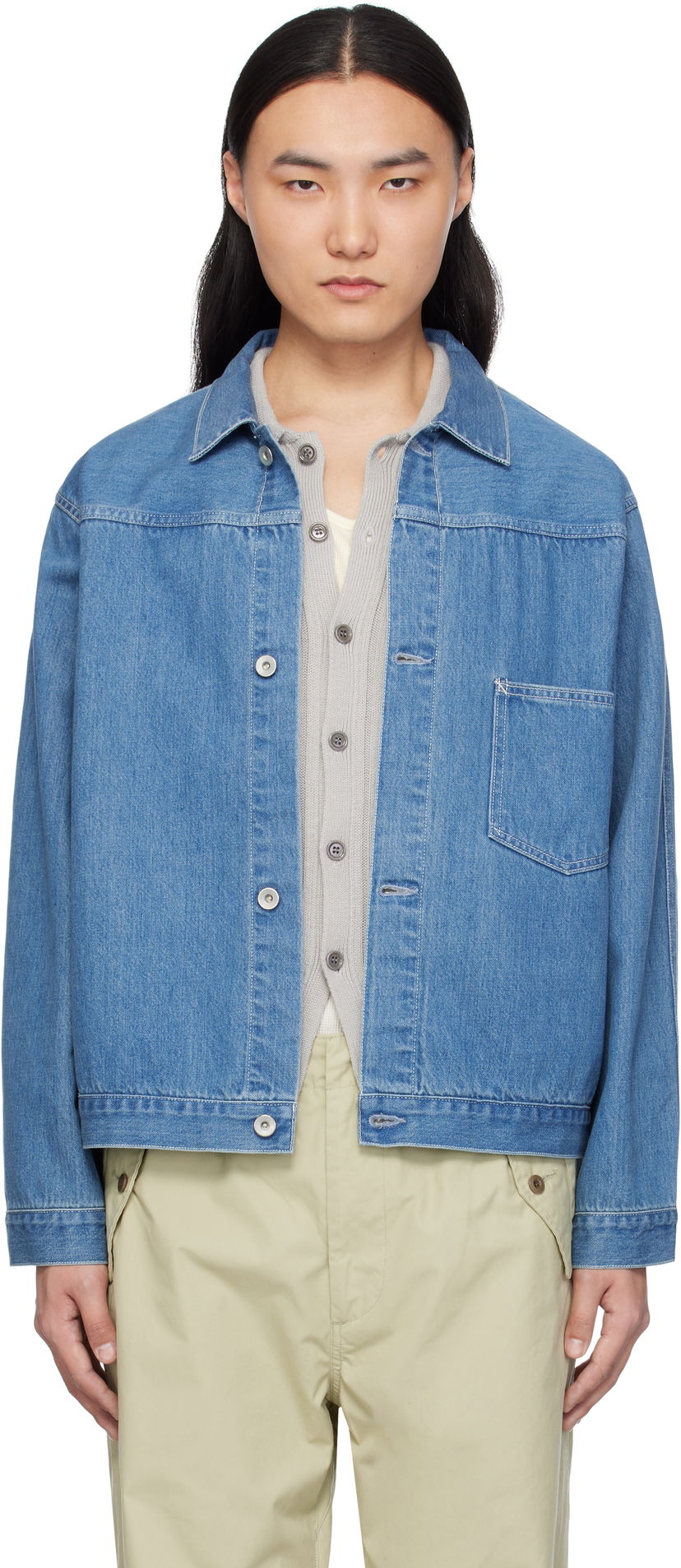 Jacka NANAMICA nanamica Short Denim Jacket Blå | S25SA082U