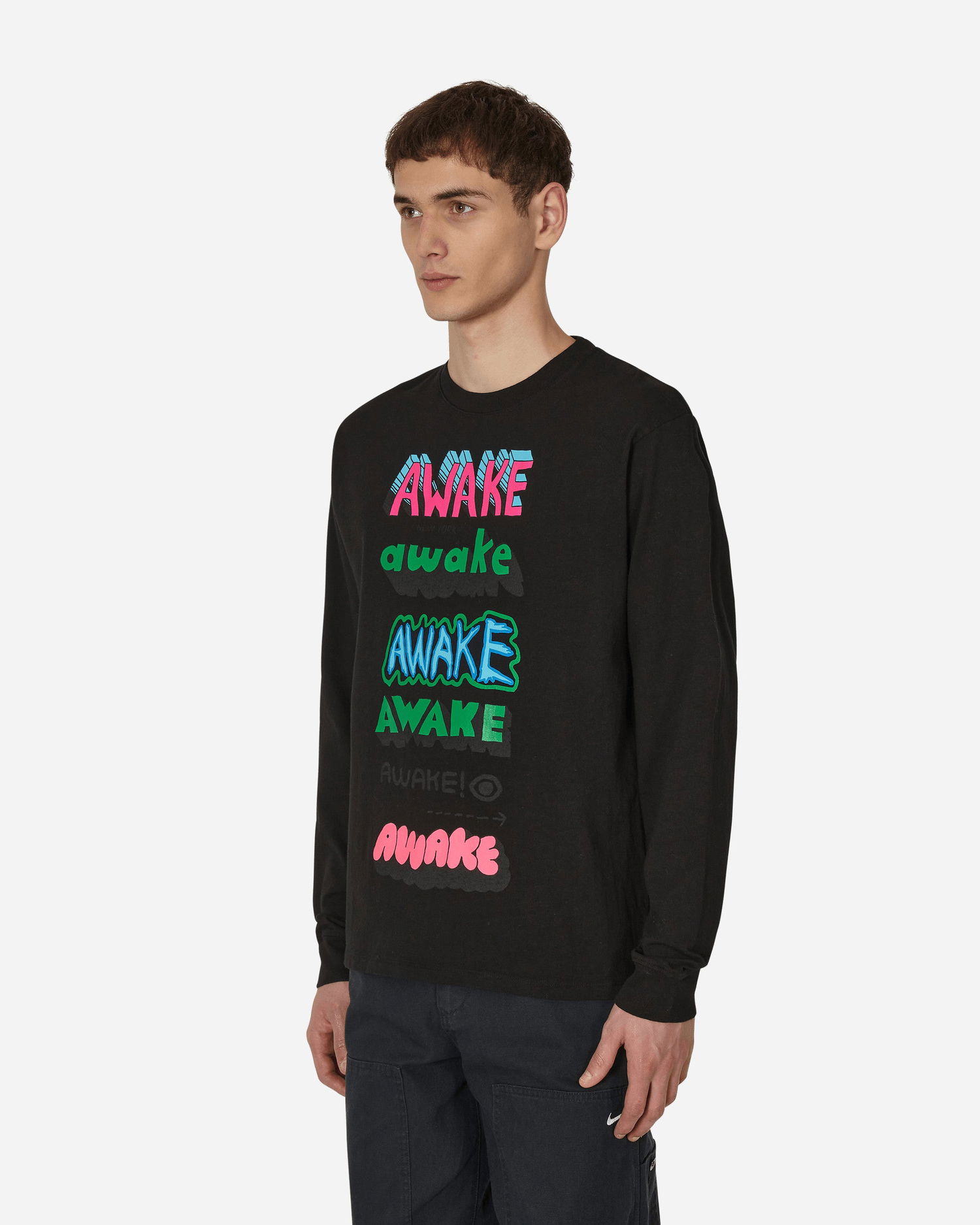 T-shirt Awake NY Stefan Meier Printed Longsleeve T-Shirt Svart | AWK-FW22-TS004 BLA, 1