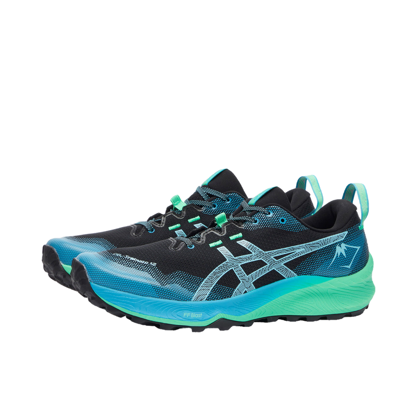Löpning Asics GEL-TRABUCO 12 Sneakers in Black/Bright Cyan, Size UK 10 | END. Clothing Turkos | 1011B799-002