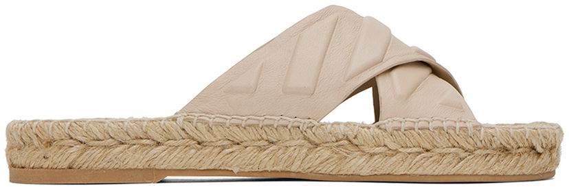 Kläder Off-White Diag Lea Espadrille Sandals Beige | OWIB012S23LEA0016161