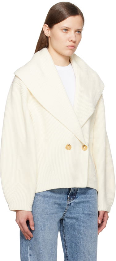 Sweater TOTEME TOTEME Shawl-Lapel Knit Cardigan Svart | 251-WRT4354-YA0110, 4