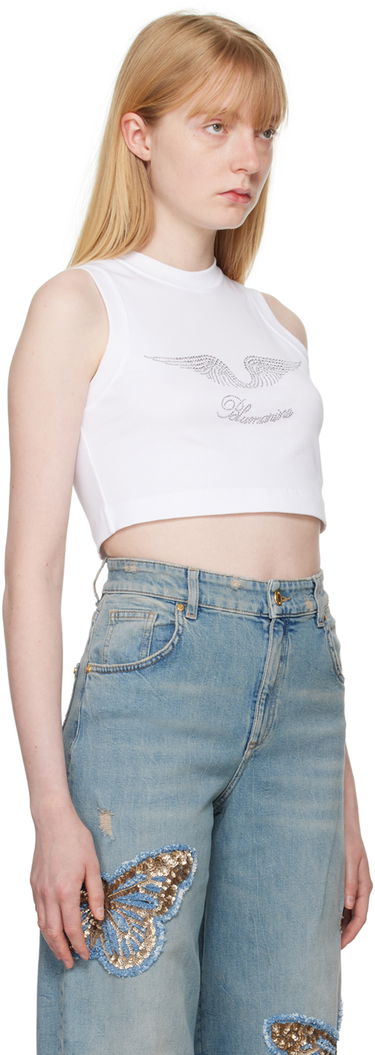 Linne Blumarine White Crystal-Cut Tank Top Vit | P444T037A, 1