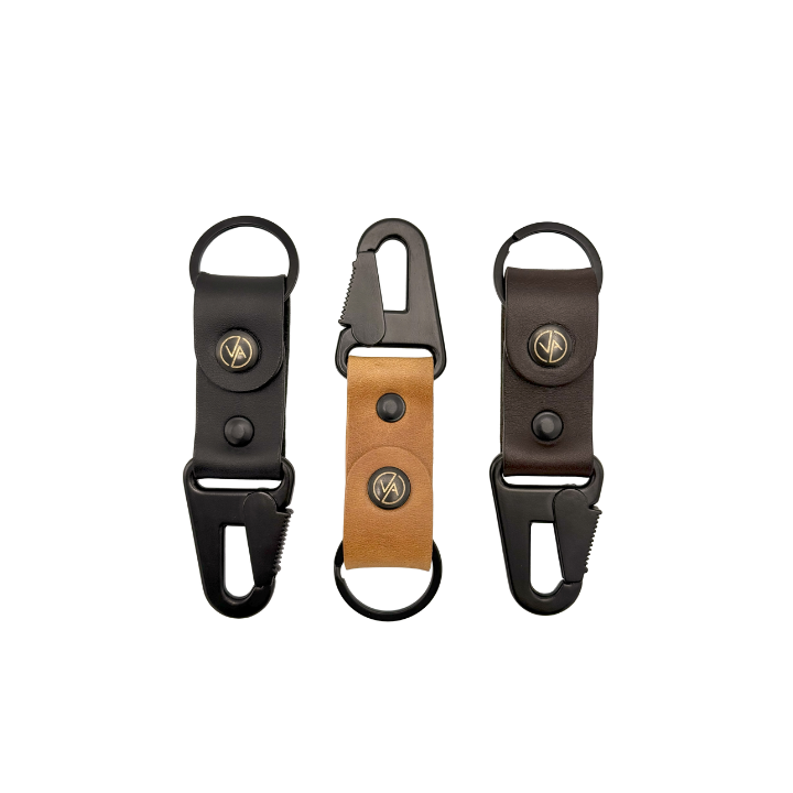 Nyckelringar Vasky Leather Keychain with Carabiner Brun | A-0223-004, 1