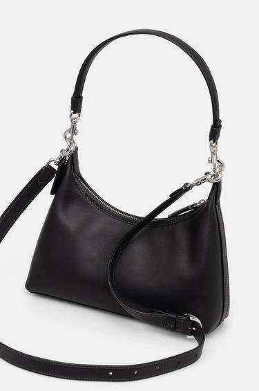 Axelväska Coach Leather Shoulder Bag with Chain Strap Svart | CW640, 2