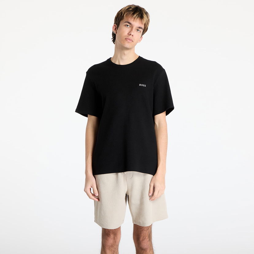 T-shirt BOSS Hugo Boss Men's Waffle T-Shirt Svart | 50535891-001