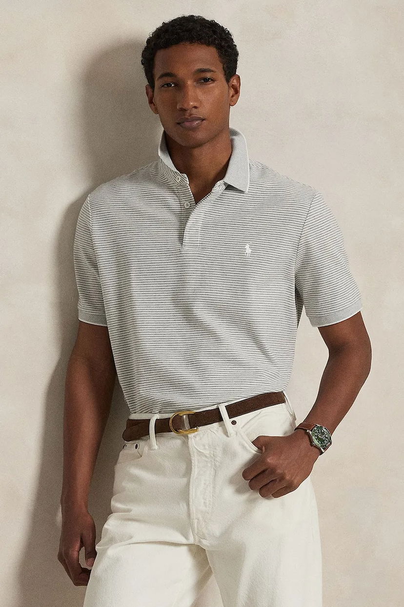 Polotröja Polo by Ralph Lauren Polo Ralph Lauren Striped Polo Shirt Grå | 710963495