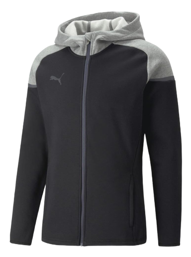 Sweatshirt Puma teamCup Casuals Full-Zip Hoodie Svart | 65798703