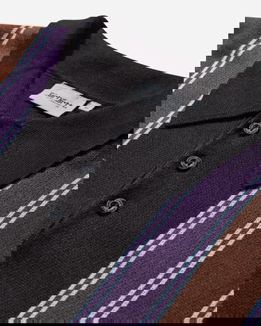 Sweater Carhartt WIP Longsleeve Polo Sweater Stripe Svart | I034032 2KFXX, 3