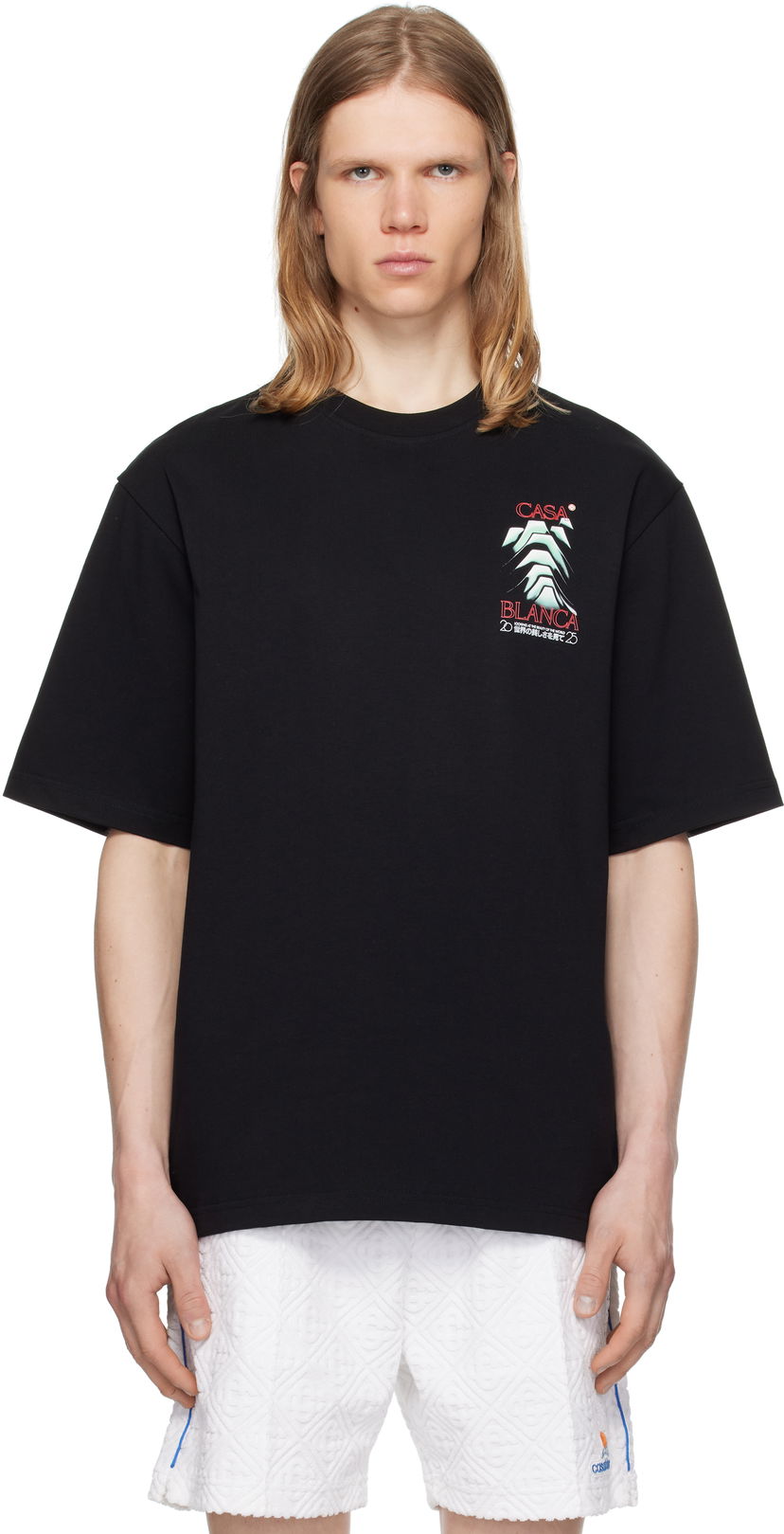 T-shirt Casablanca Casablanca Frosty Mountain T-Shirt Svart | MPF25-JTS-044-06