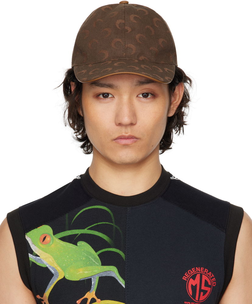 Keps Marine Serre Marine Serre Moon Jacquard Twill Baseball Cap Brun | UHG049A CWOV0063