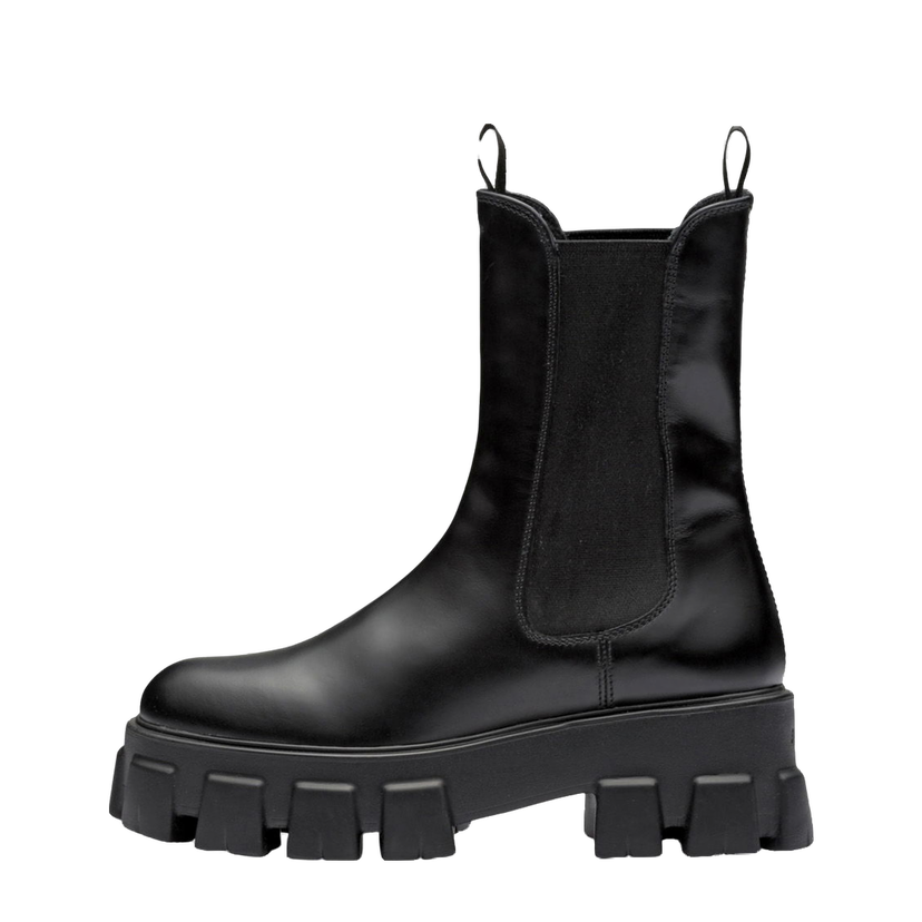 Sneakers och skor Prada Monolith 55mm Ankle Boot Black Brushed Leather Svart | 1U749M_B4L_F0002_F_B055