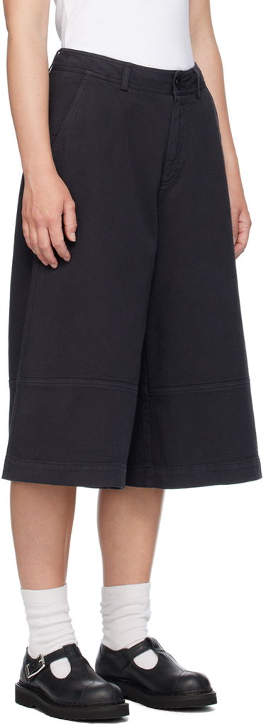Shorts YMC YMC Ezy Wide-Leg Cropped Trousers Mörkblå | Q4WML, 1