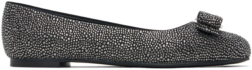 Skovård FERRAGAMO Salvatore Ferragamo Varina Crystal Embellished Ballerina Flats Svart | 01H714 - 771895
