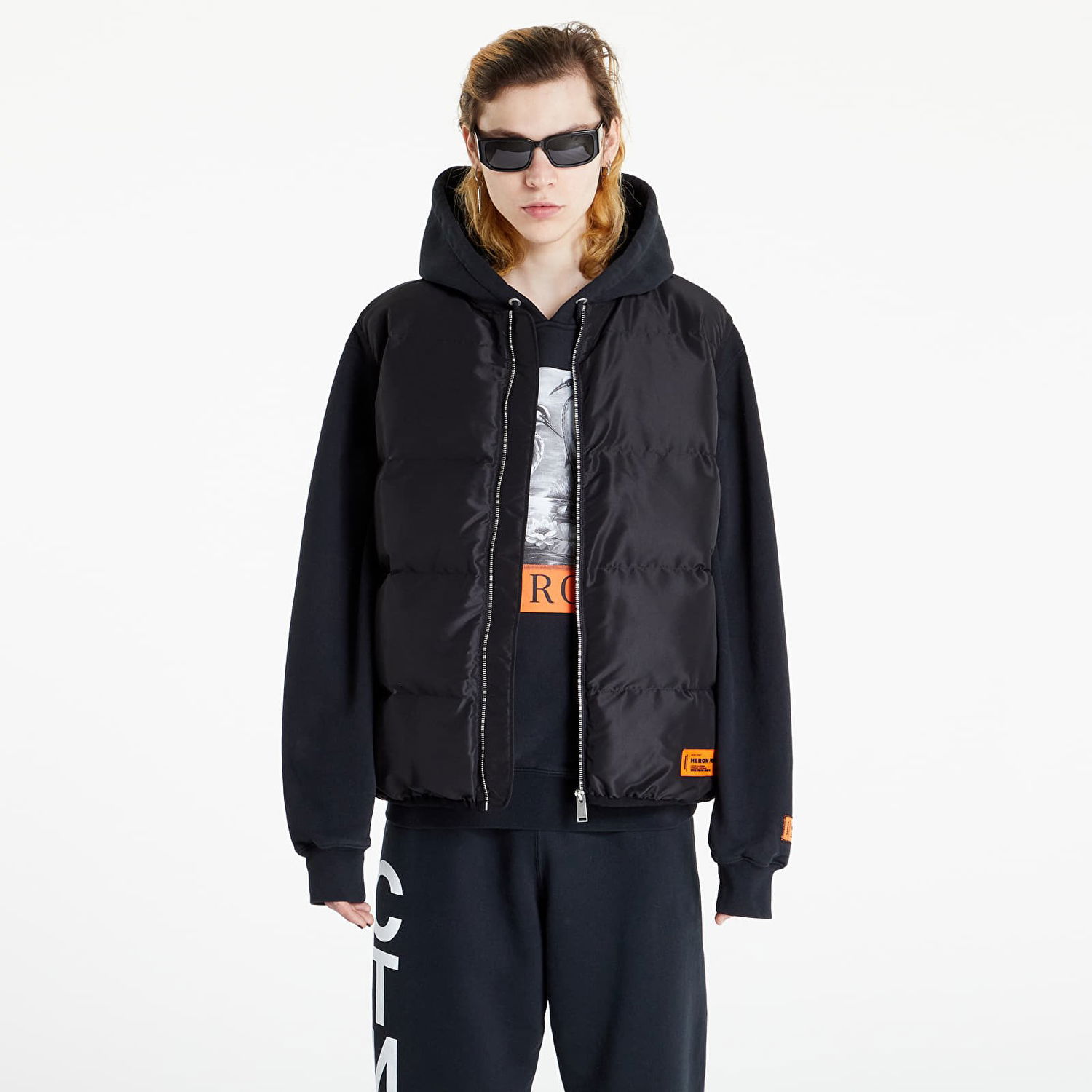 Väst HERON PRESTON Logo Tape Nylon Padded Vest Svart | HMEA073S22FAB0011000, 0